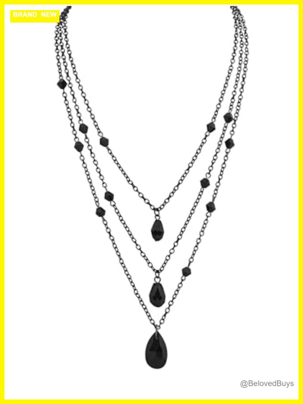 Sacina Layered Teardrop Choker Necklace Gothic Emo Punk Grunge Jewelry